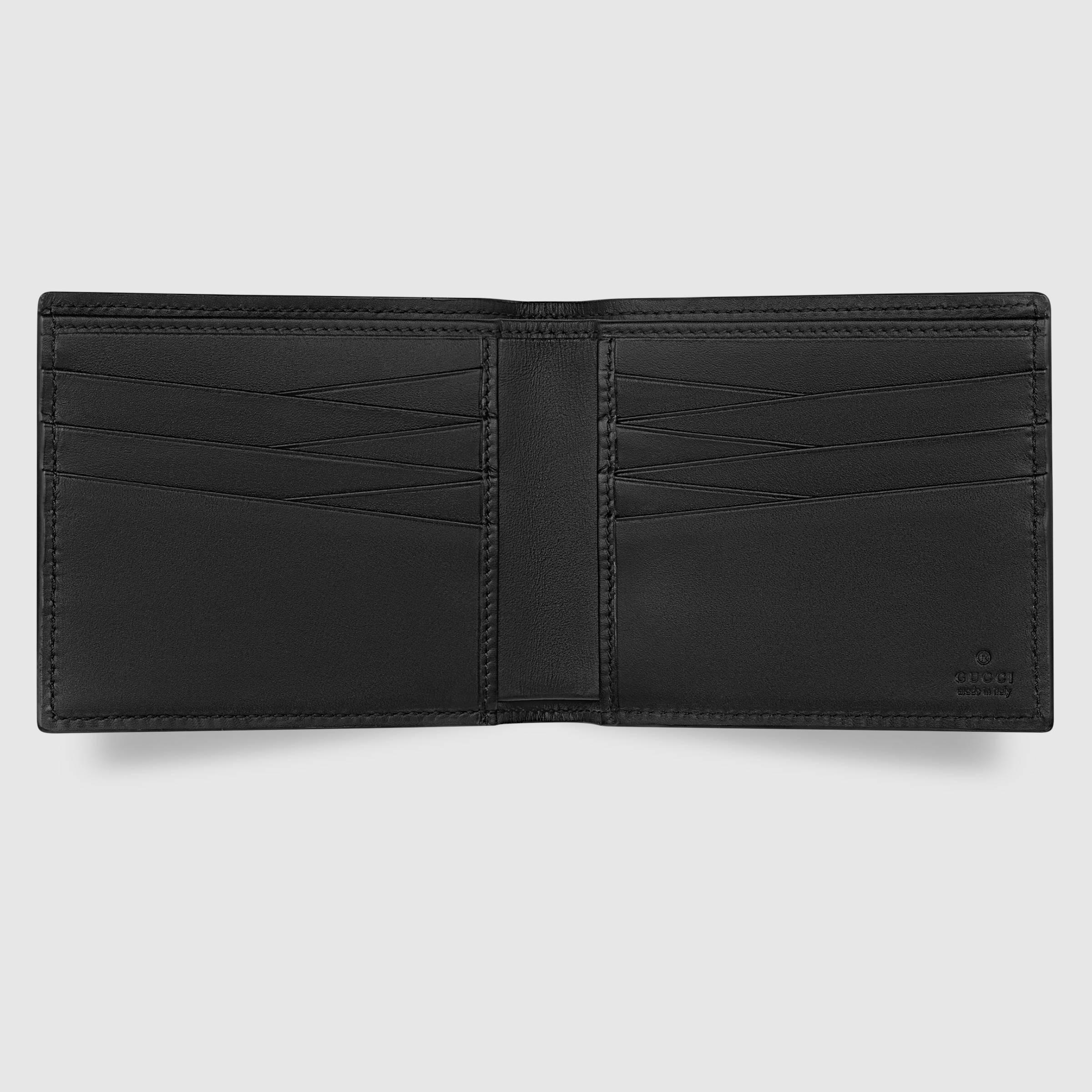 Gucci Leather Tiger Embossed Wallet in Black Embossed Leather (Black